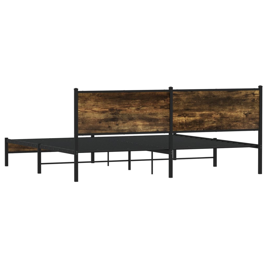 Giroletto senza Materaso in Metallo Rovere Fumo 193x203 cm - homemem39