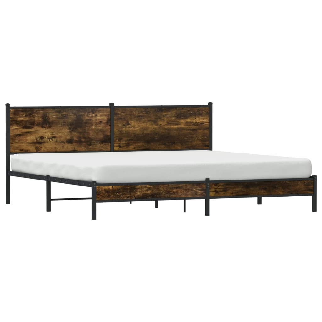 Giroletto senza Materaso in Metallo Rovere Fumo 200x200 cm | homemem39