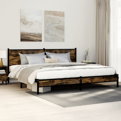 Giroletto senza Materaso in Metallo Rovere Fumo 200x200 cm | homemem39