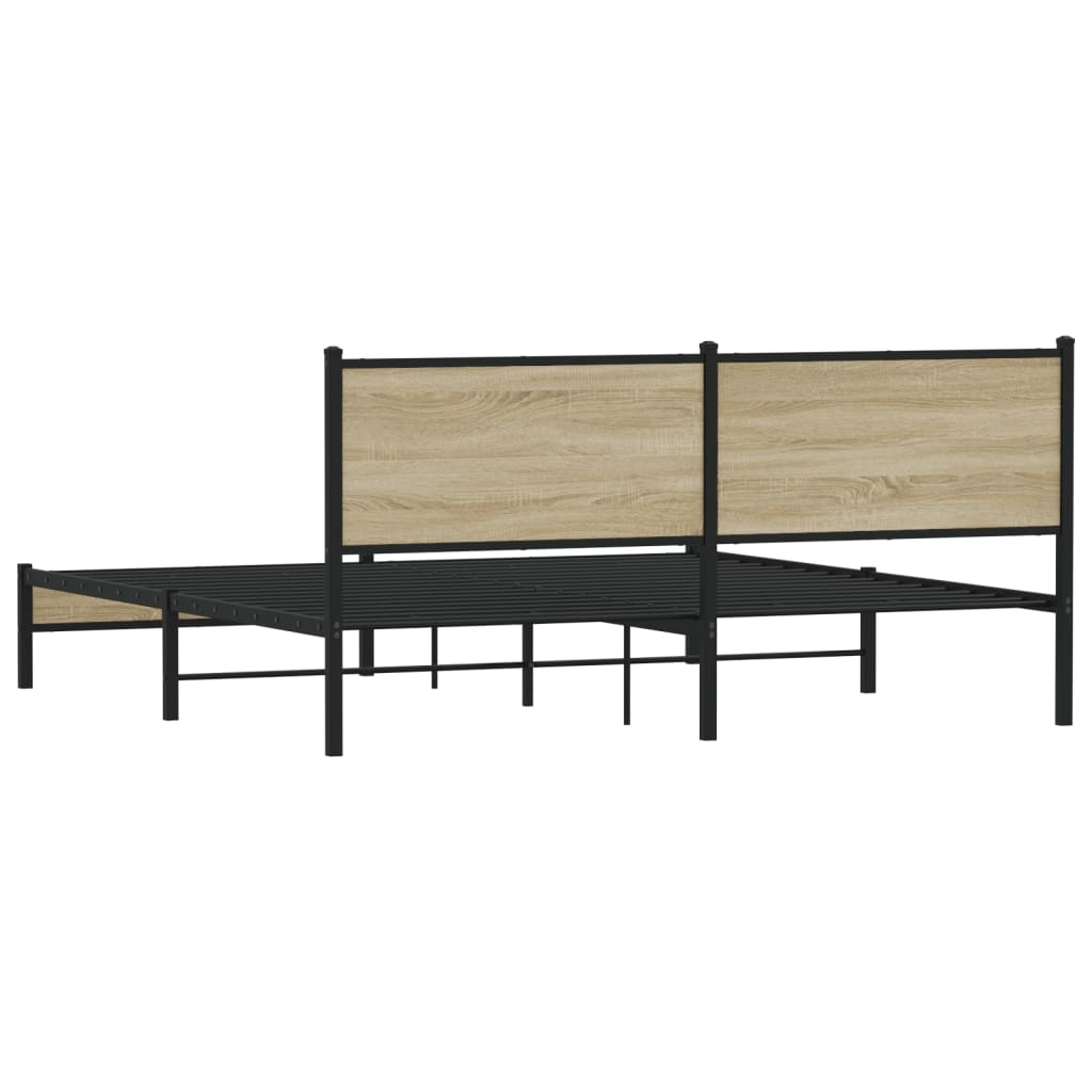 Giroletto senza Materaso in Metallo Rovere Sonoma 180x200 cm | homemem39