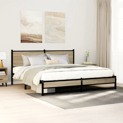Giroletto senza Materaso in Metallo Rovere Sonoma 180x200 cm | homemem39