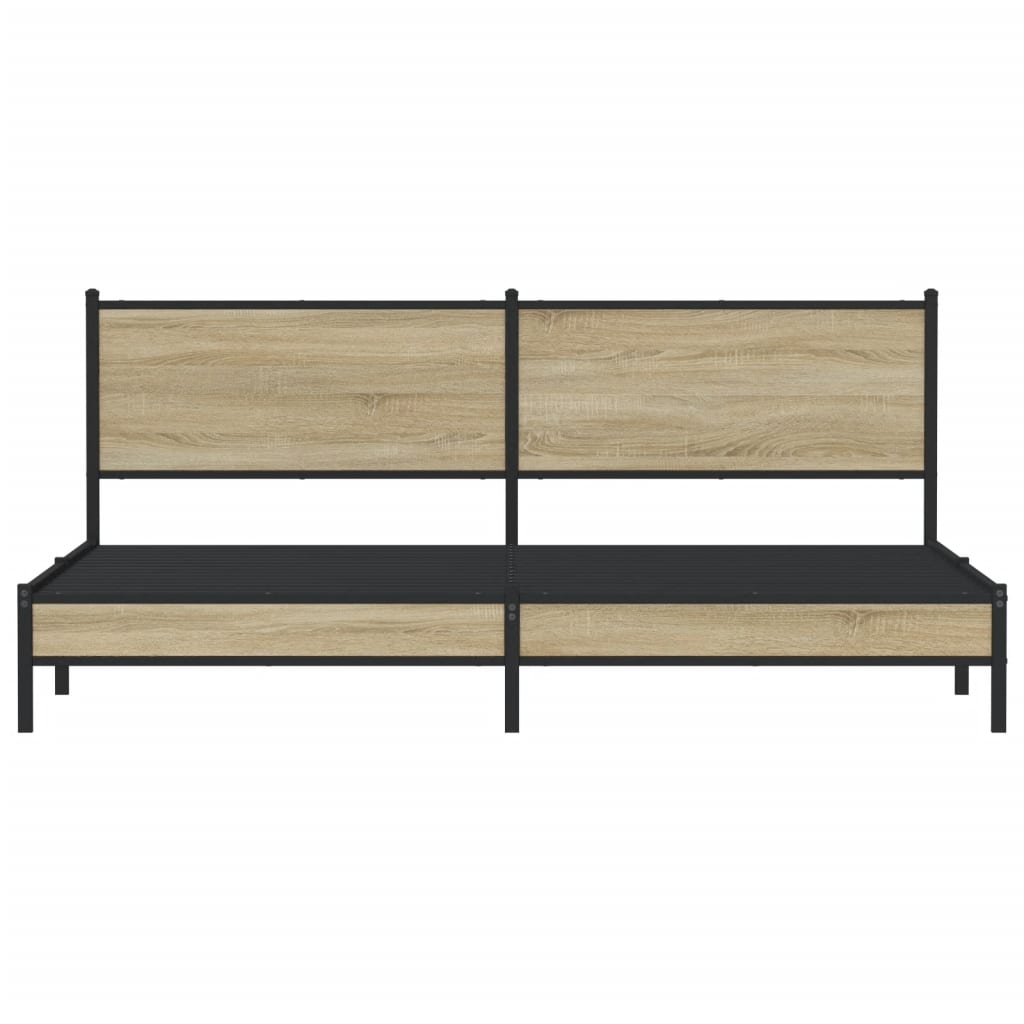 Giroletto senza Materaso in Metallo Rovere Sonoma 193x203 cm - homemem39