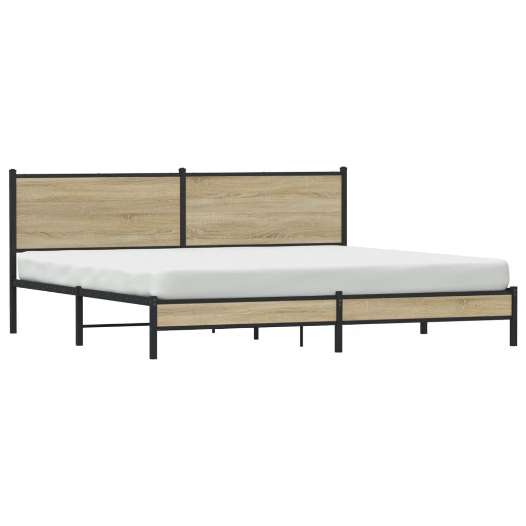 Giroletto senza Materaso in Metallo Rovere Sonoma 200x200 cm | homemem39