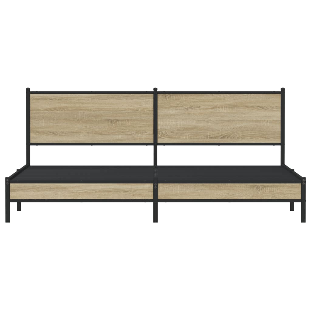 Giroletto senza Materaso in Metallo Rovere Sonoma 200x200 cm | homemem39