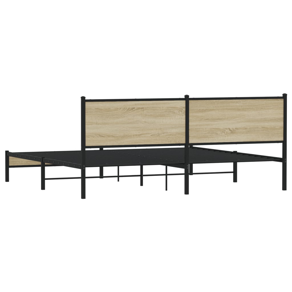 Giroletto senza Materaso in Metallo Rovere Sonoma 200x200 cm | homemem39