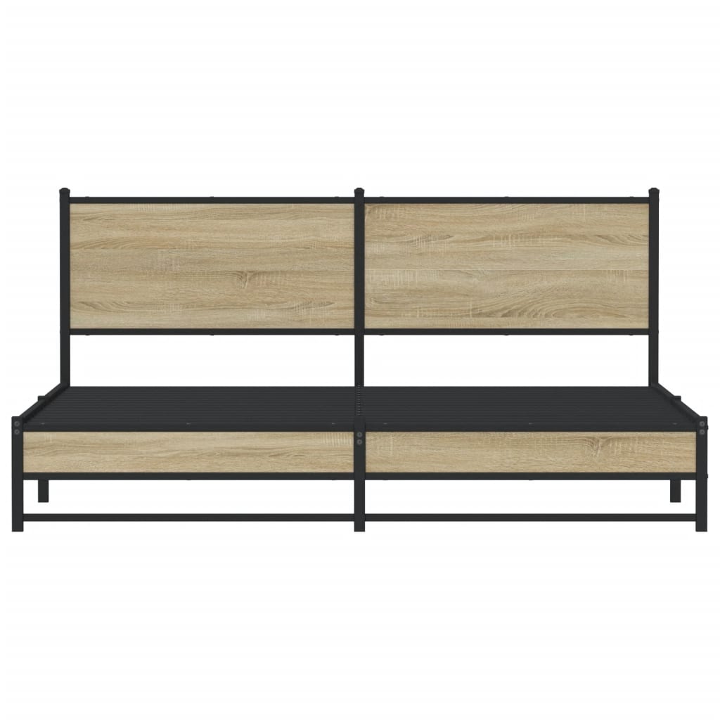 Giroletto senza Materaso in Metallo Rovere Sonoma 180x200 cm - homemem39