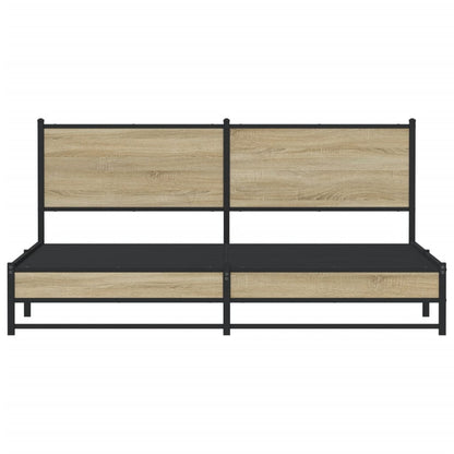 Giroletto senza Materaso in Metallo Rovere Sonoma 180x200 cm - homemem39