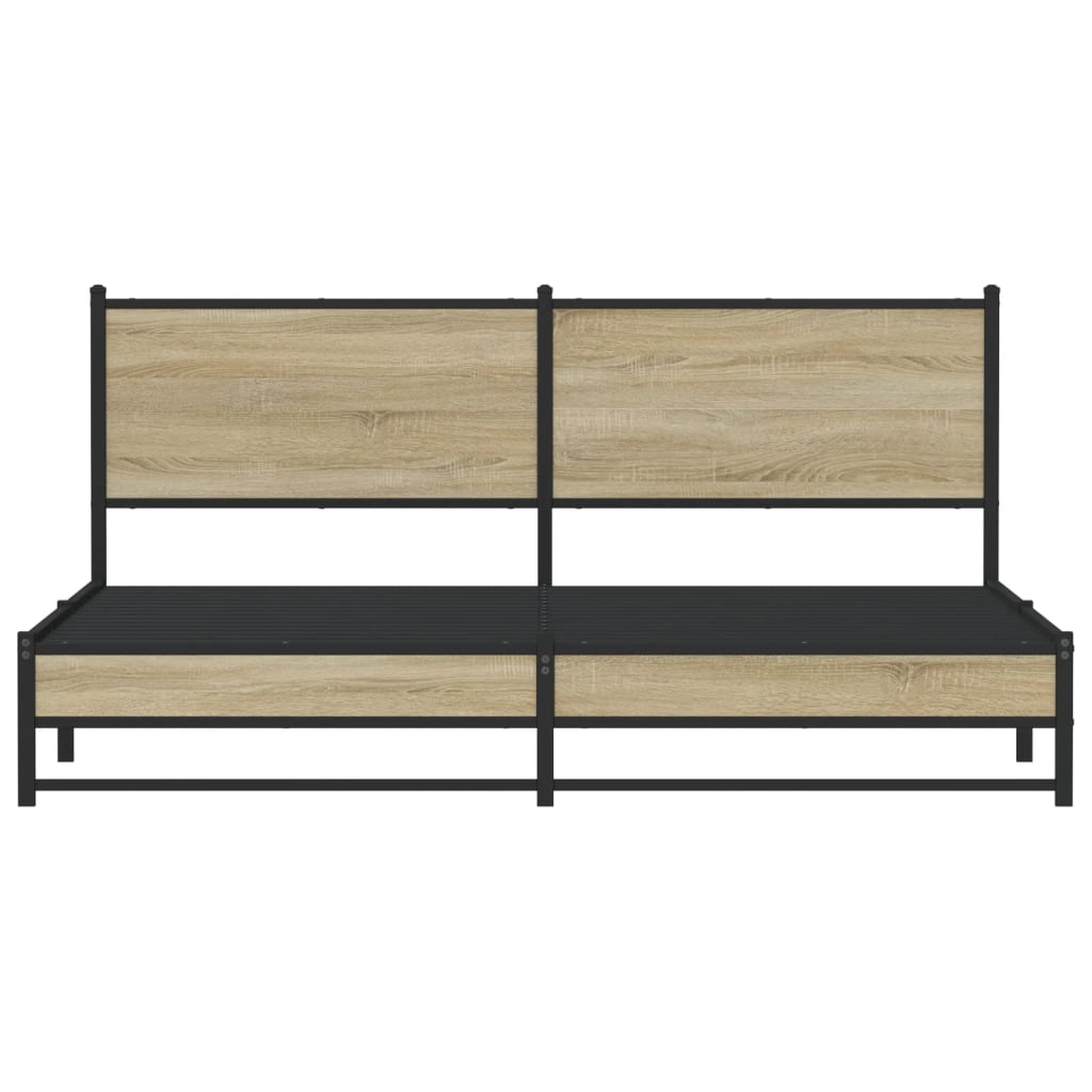 Giroletto senza Materaso in Metallo Rovere Sonoma 183x213 cm - homemem39