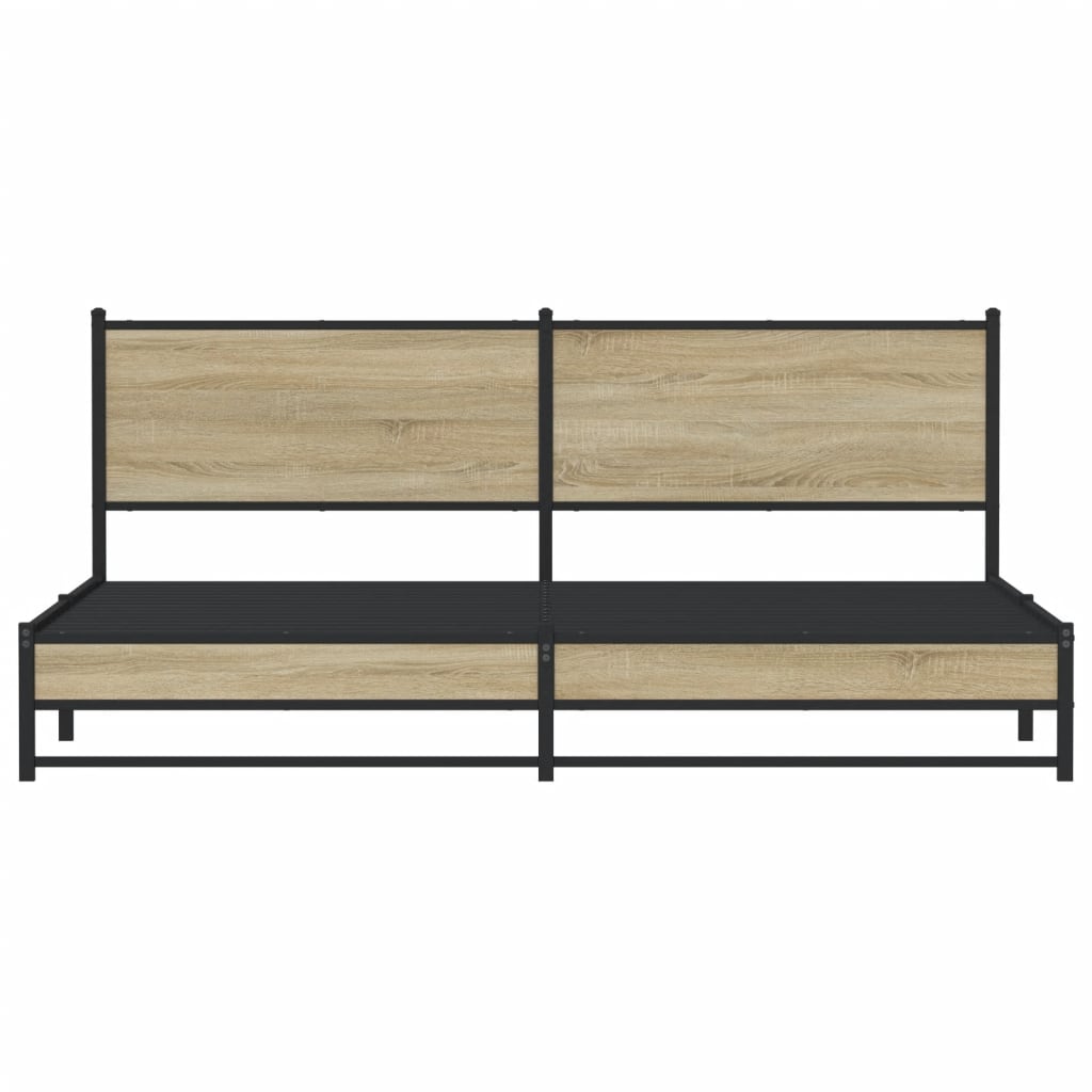 Giroletto senza Materaso in Metallo Rovere Sonoma 193x203 cm - homemem39