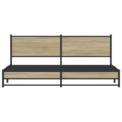 Giroletto senza Materaso in Metallo Rovere Sonoma 200x200 cm - homemem39