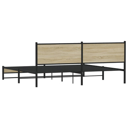 Giroletto senza Materaso in Metallo Rovere Sonoma 200x200 cm - homemem39