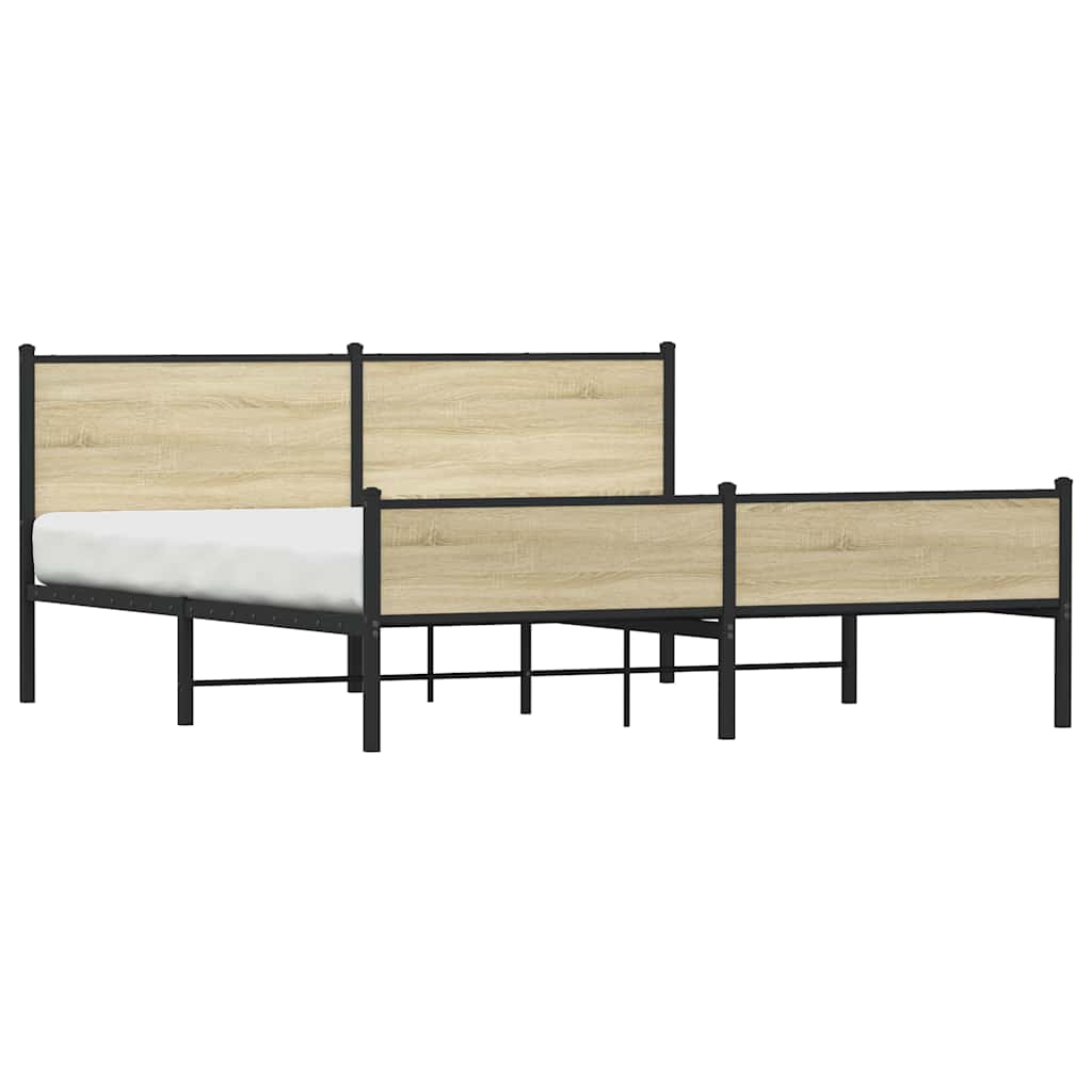 Giroletto senza Materaso in Metallo Rovere Sonoma 180x200 cm | homemem39