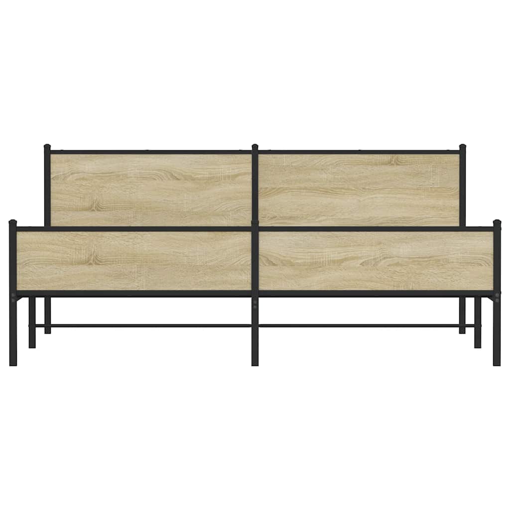 Giroletto senza Materaso in Metallo Rovere Sonoma 193x203 cm - homemem39