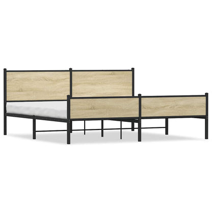 Giroletto senza Materaso in Metallo Rovere Sonoma 200x200 cm | homemem39