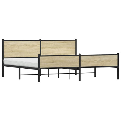 Giroletto senza Materaso in Metallo Rovere Sonoma 200x200 cm | homemem39