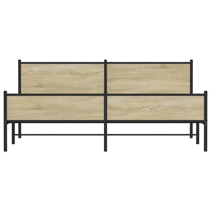 Giroletto senza Materaso in Metallo Rovere Sonoma 200x200 cm | homemem39