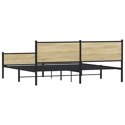 Giroletto senza Materaso in Metallo Rovere Sonoma 200x200 cm | homemem39
