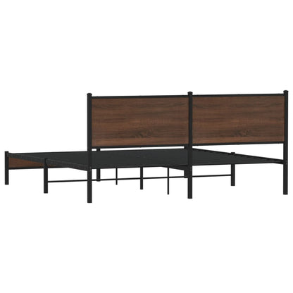 Giroletto senza Materaso in Metallo Rovere Marrone 183x213 cm