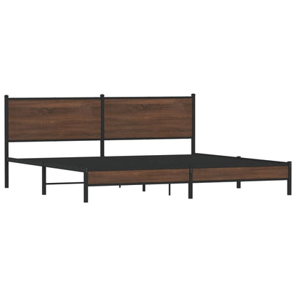 Giroletto senza Materaso in Metallo Rovere Marrone 193x203 cm