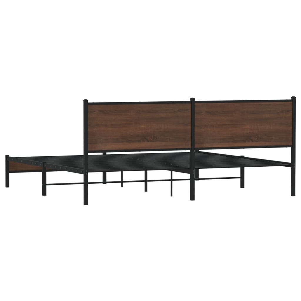 Giroletto senza Materaso in Metallo Rovere Marrone 193x203 cm