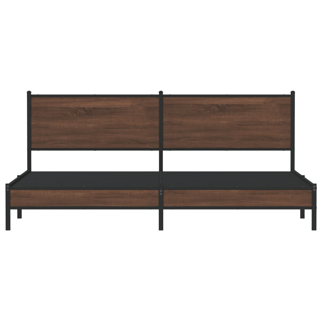 Giroletto senza Materaso in Metallo Rovere Marrone 200x200 cm | homemem39