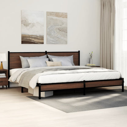 Giroletto senza Materaso in Metallo Rovere Marrone 200x200 cm