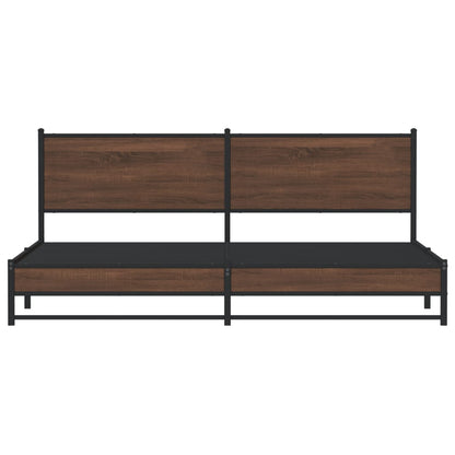 Giroletto senza Materaso in Metallo Rovere Marrone 193x203 cm - homemem39
