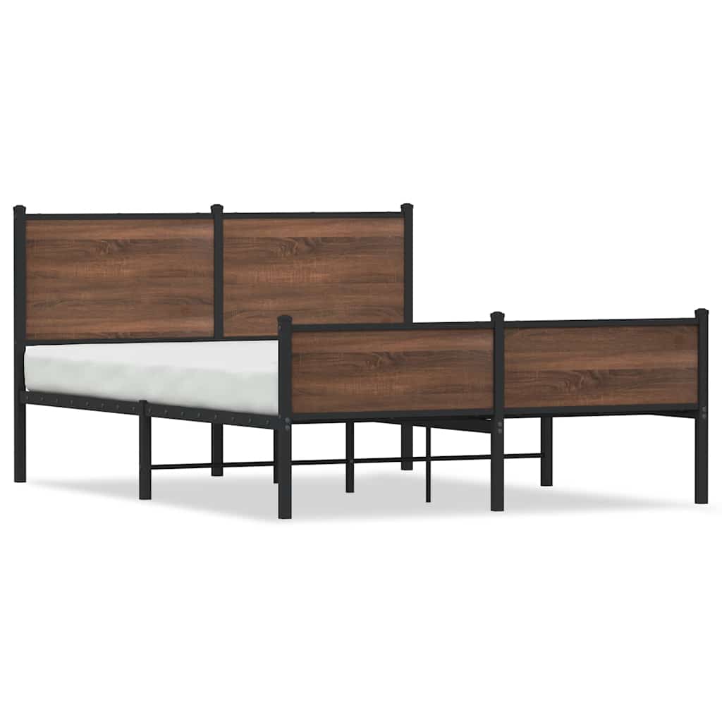 Giroletto senza Materaso in Metallo Rovere Marrone 150x200 cm