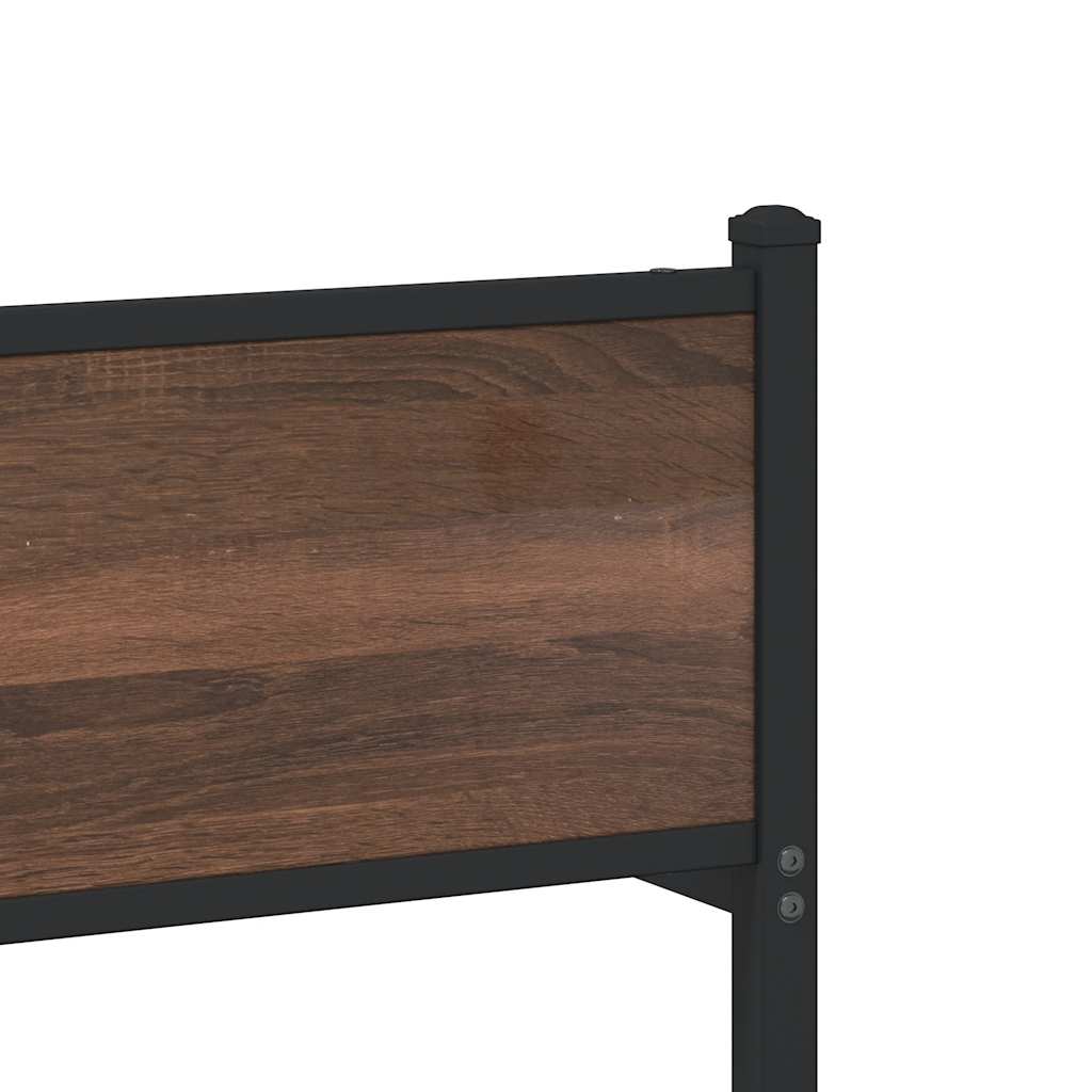 Giroletto senza Materaso in Metallo Rovere Marrone 150x200 cm | homemem39