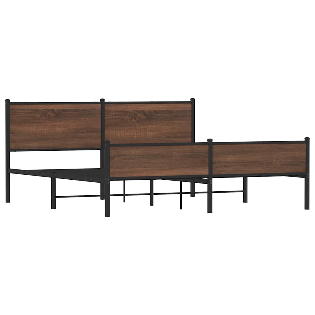 Giroletto senza Materaso in Metallo Rovere Marrone 160x200 cm