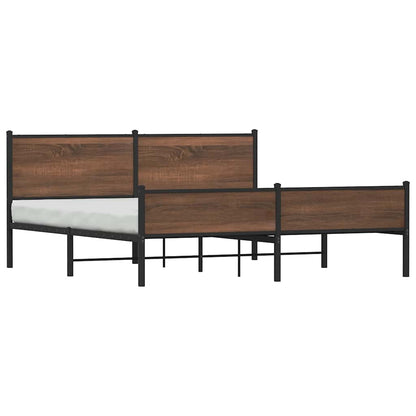 Giroletto senza Materaso in Metallo Rovere Marrone 160x200 cm