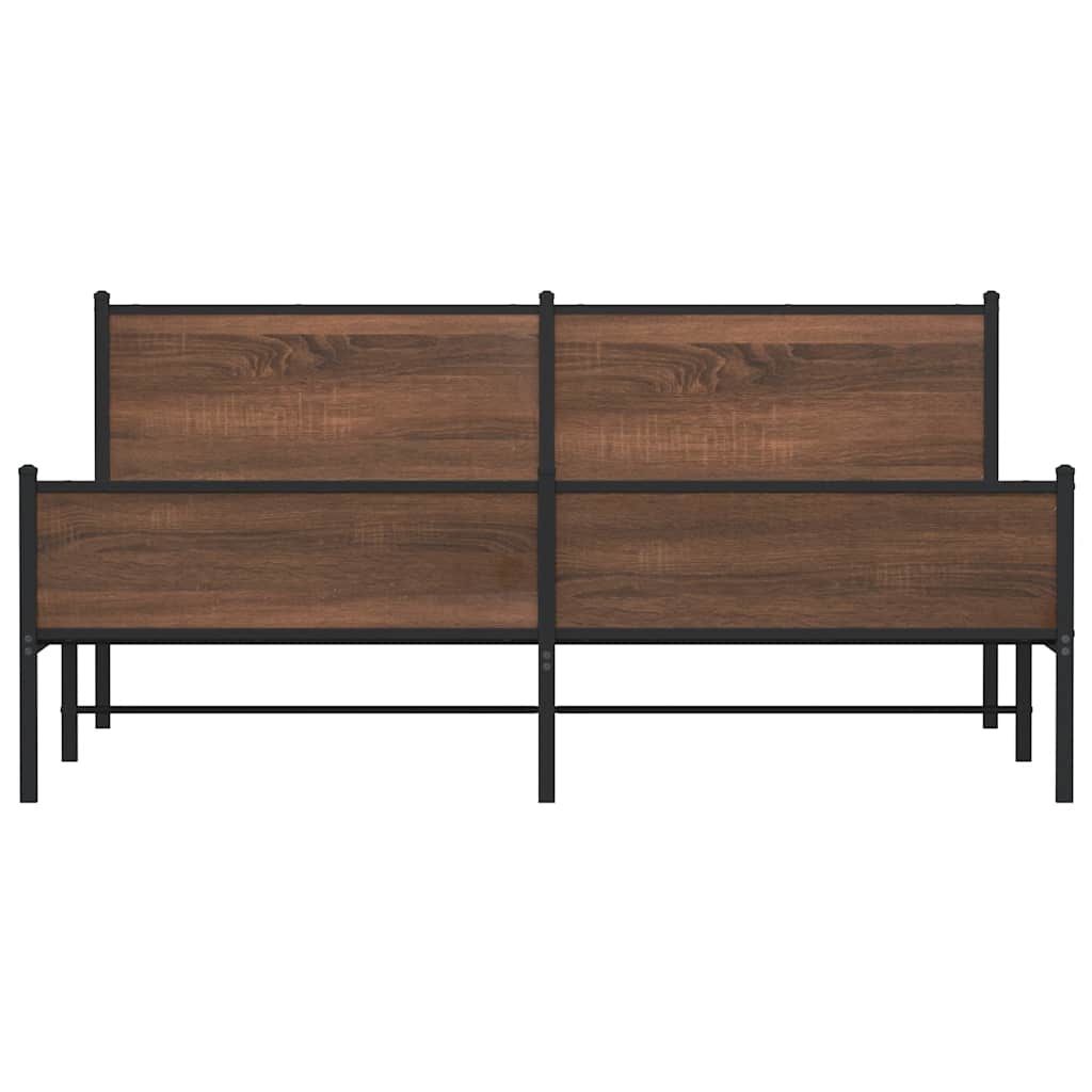 Giroletto senza Materaso in Metallo Rovere Marrone 160x200 cm | homemem39