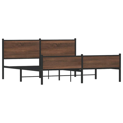 Giroletto senza Materaso in Metallo Rovere Marrone 180x200 cm | homemem39