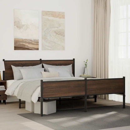 Giroletto senza Materaso in Metallo Rovere Marrone 180x200 cm | homemem39