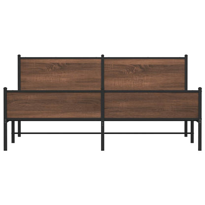 Giroletto senza Materaso in Metallo Rovere Marrone 183x213 cm - homemem39