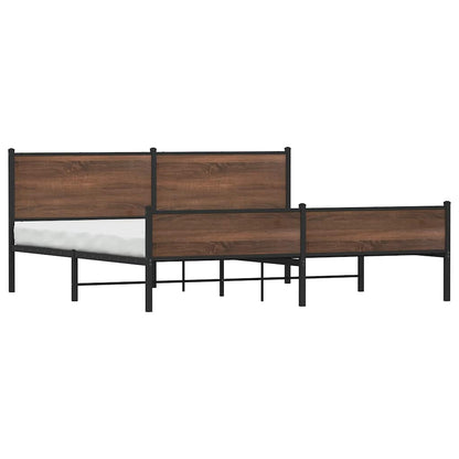 Giroletto senza Materaso in Metallo Rovere Marrone 193x203 cm
