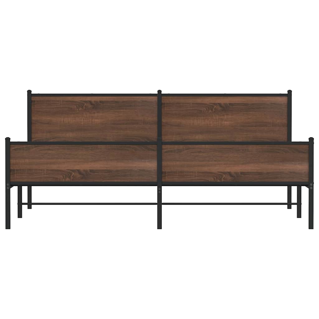 Giroletto senza Materaso in Metallo Rovere Marrone 193x203 cm - homemem39