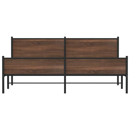 Giroletto senza Materaso in Metallo Rovere Marrone 193x203 cm - homemem39