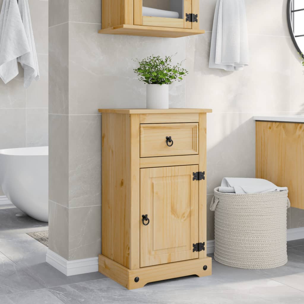 Mobile da Bagno Corona 45x33x80 cm in Legno Massello di Pino | homemem39