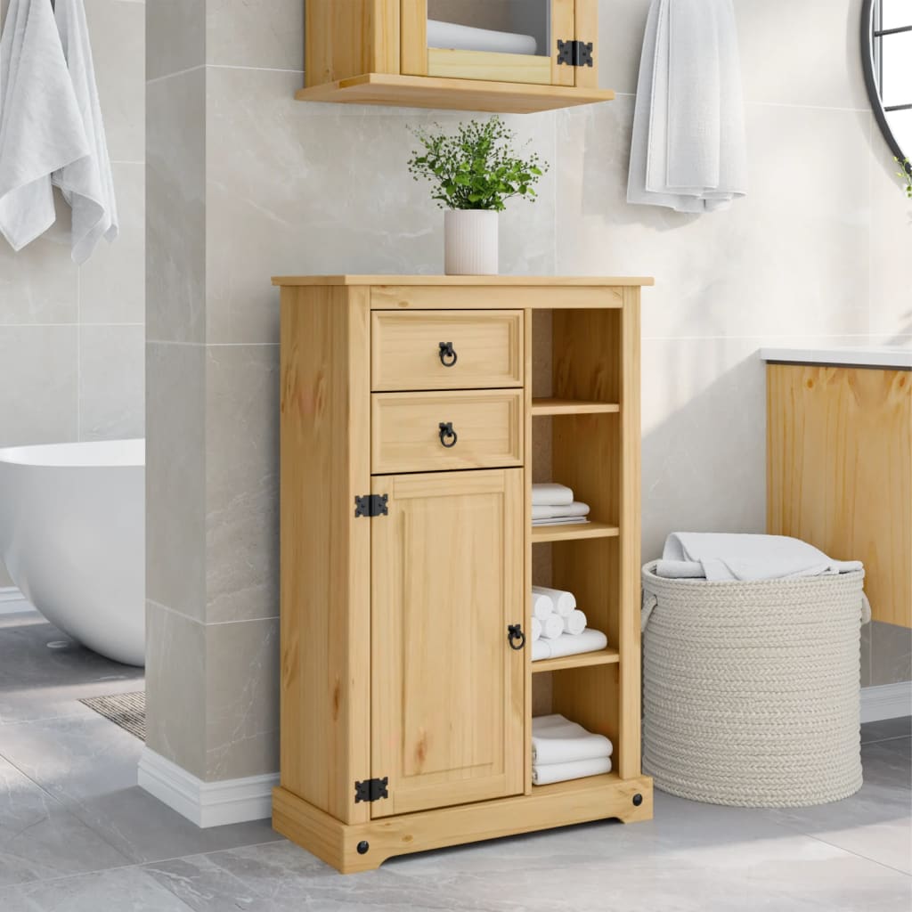 Mobile da Bagno Corona 70x33x110 cm in Legno Massello di Pino | homemem39