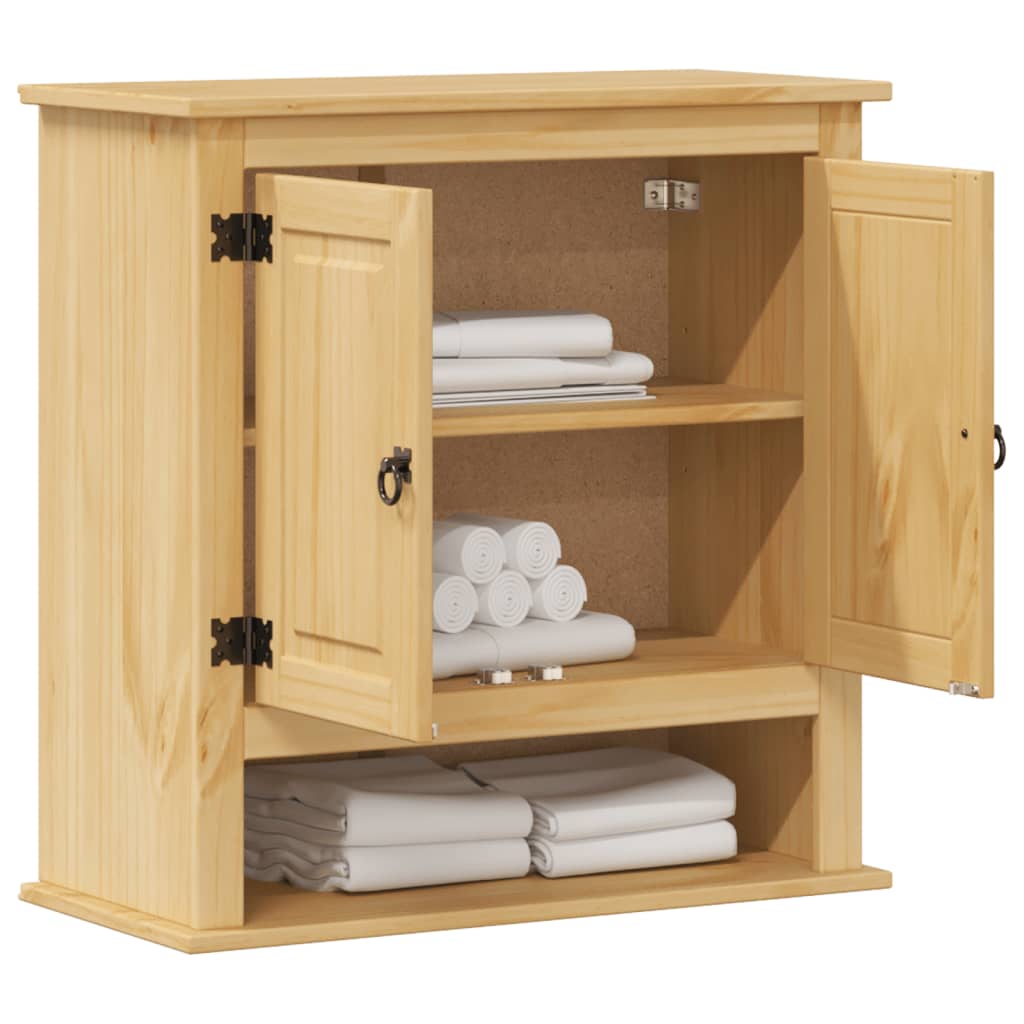 Mobile Bagno a Parete Corona 70x33x71,5cm Legno Massello Pino | homemem39