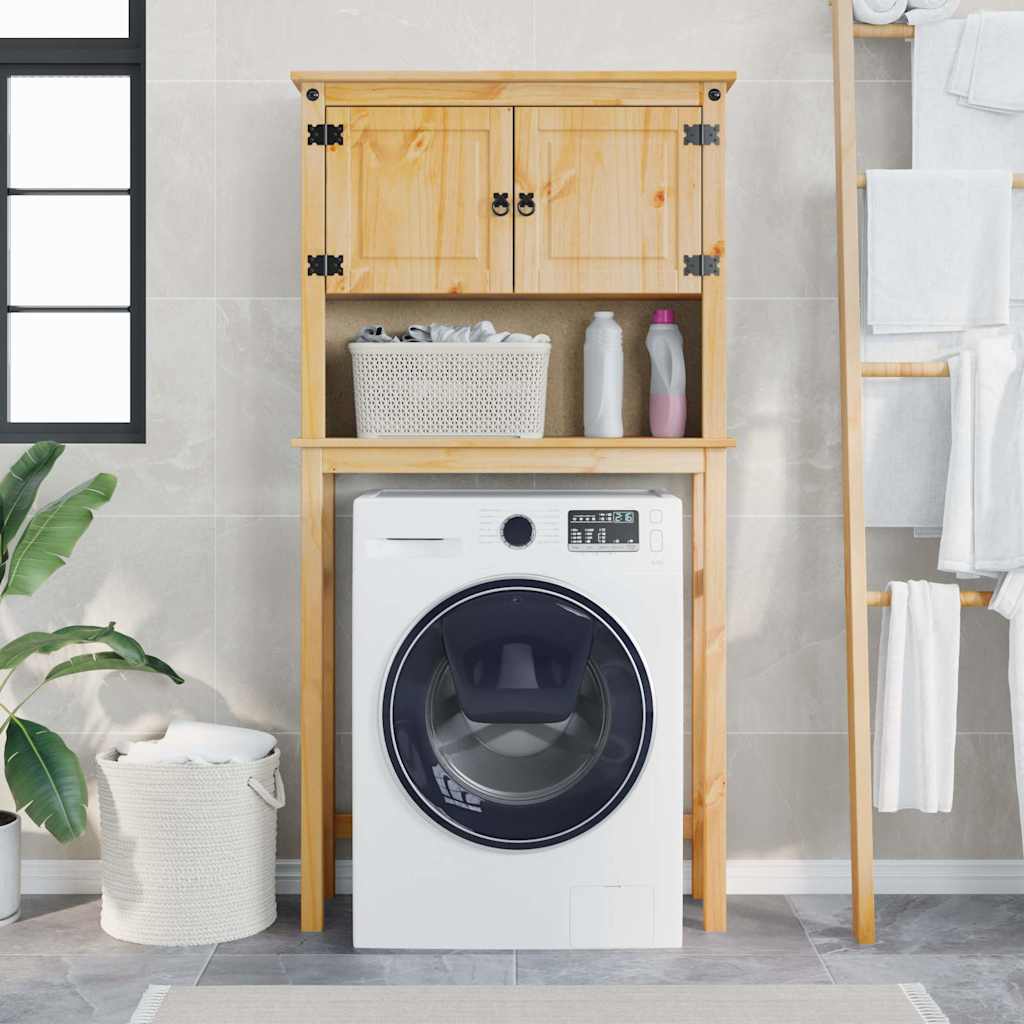 Mobile Lavatrice da Bagno Corona in Legno Massello di Pino | homemem39