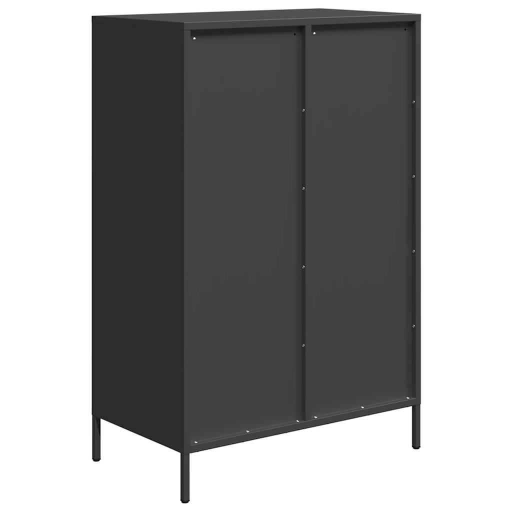 Credenza Nera 68x39x101,5 cm in Acciaio - homemem39