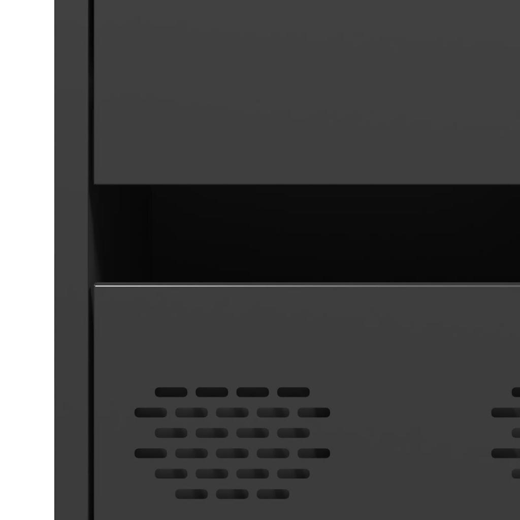 Credenza Nera 68x39x101,5 cm in Acciaio - homemem39