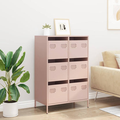 Credenza Rosa 68x39x101,5 cm in Acciaio - homemem39