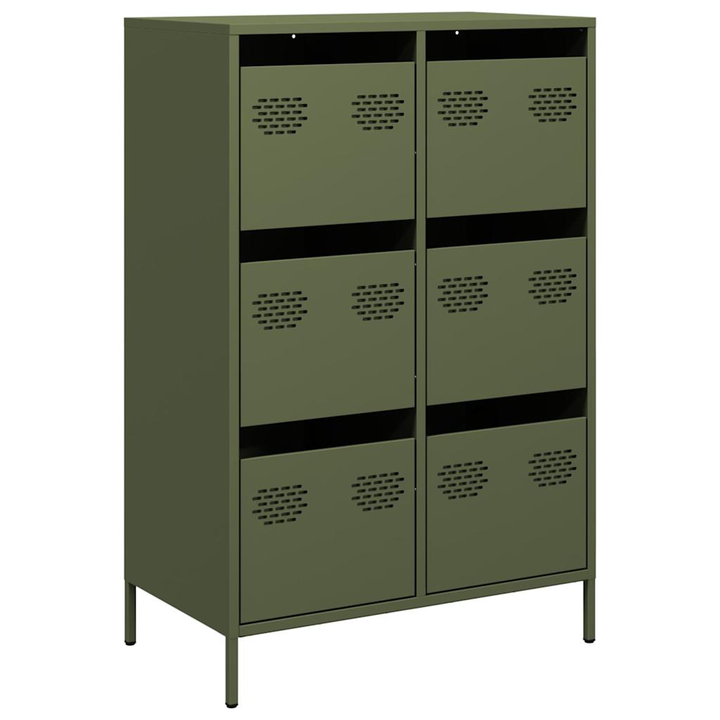 Credenza Verde Oliva 68x39x101,5 cm in Acciaio - homemem39