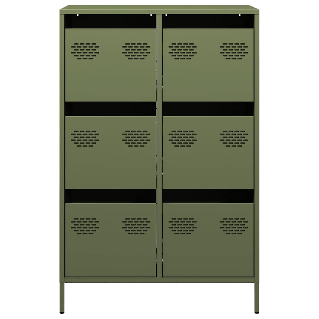 Credenza Verde Oliva 68x39x101,5 cm in Acciaio - homemem39