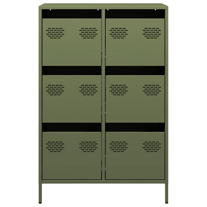 Credenza Verde Oliva 68x39x101,5 cm in Acciaio - homemem39