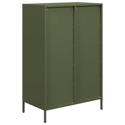 Credenza Verde Oliva 68x39x101,5 cm in Acciaio - homemem39
