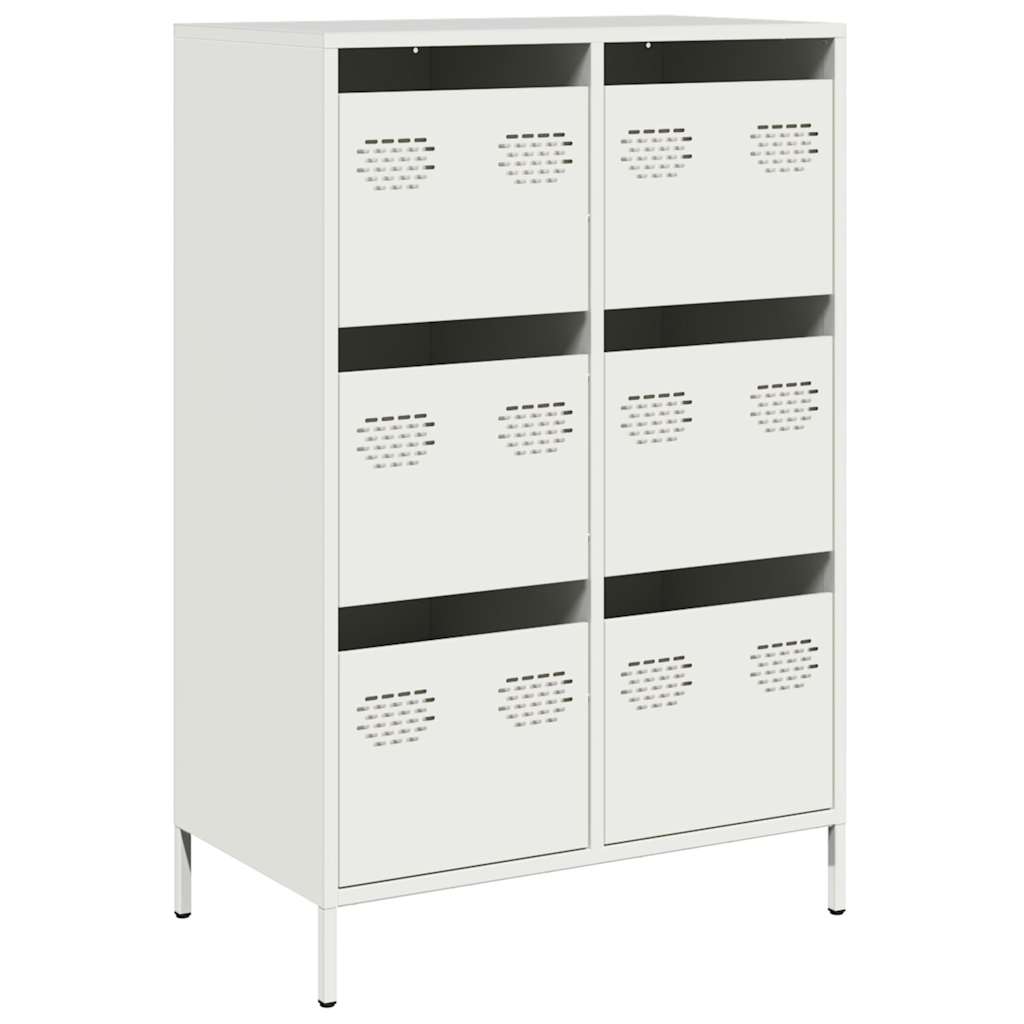 Credenza Bianca 68x39x101,5 cm in Acciaio - homemem39